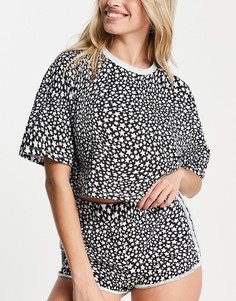 Черно-белая пижама со сплошным принтом звезд Topshop-Разноцветный