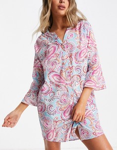 Ночная сорочка с розовым принтом Lauren by Ralph Lauren-Розовый цвет