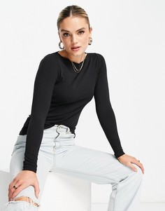 Черный лонгслив из смесового органического хлопка Vero Moda-Черный цвет