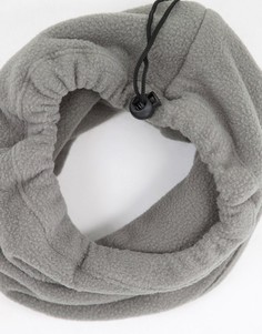 Серый флисовый шарф-снуд SVNX