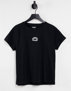 Черная футболка с короткими рукавами и логотипом с радугой Wrangler-Черный цвет