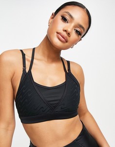 Черный бюстгальтер с декоративными бретелями Nike Training Icon Clash Dri-FIT Indy-Черный цвет