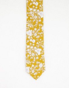 Горчичный галстук с цветочным принтом Gianni Feraud Liberty-Желтый