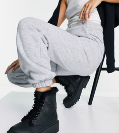 Черные кожаные ботинки с толстой подошвой и подкладкой из искусственного меха Steve Madden Skyhy-F-Черный цвет