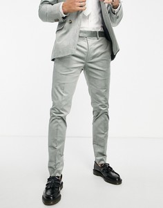 Зеленые брюки скинни из вельвета в рубчик Topman-Зеленый цвет