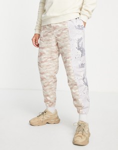 Джоггеры с камуфляжным принтом и вставками (от комплекта) Topman-Разноцветный