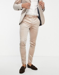 Вельветовые супероблегающие брюки светло-бежевого цвета Topman-Светло-бежевый цвет