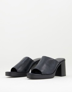Черные сандалии-мюли на толстой платформе Truffle Collection-Черный цвет