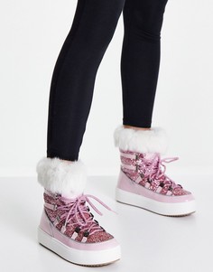 Розовые зимние ботинки Chiara Ferragni-Розовый цвет