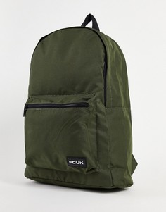 Рюкзак цвета хаки с логотипом "FCUK" French Connection-Зеленый цвет