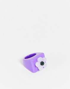 Фиолетовое кольцо с цветком из каучука Vintage Supply-Фиолетовый цвет