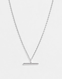 Посеребренное ожерелье с Т-образной подвеской Orelia-Серебристый