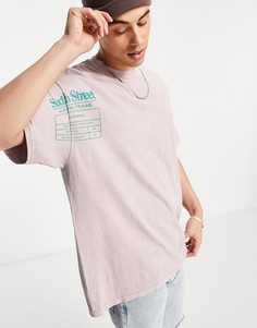 Oversized-футболка сиреневого цвета с принтом "Texas" Topman-Фиолетовый цвет
