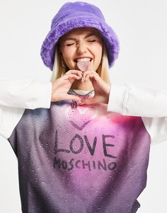 Многоцветный свитшот с эффектом омбре и логотипом Love Moschino-Белый