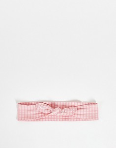 Розовая узкая повязка на голову Nike-Розовый цвет