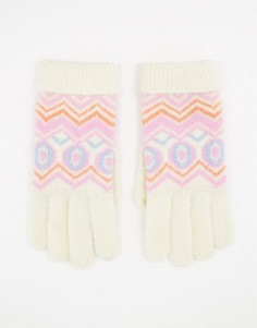 Вязаные перчатки кремового цвета с узором Фэйр-Айл Boardmans-Светло-бежевый цвет