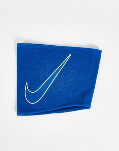 Синий флисовый шарф-снуд с логотипом Nike-Голубой