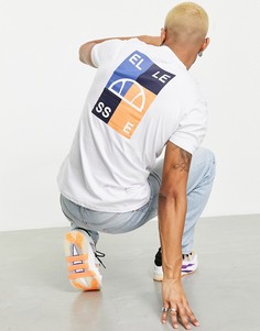 Белая футболка с принтом на спине ellesse-Белый