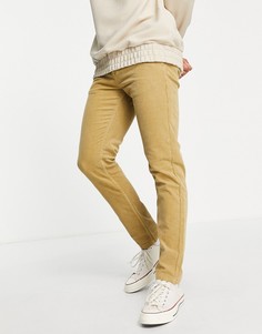 Вельветовые брюки суженного книзу кроя BOSS Casual Schino-Taber-Светло-бежевый цвет