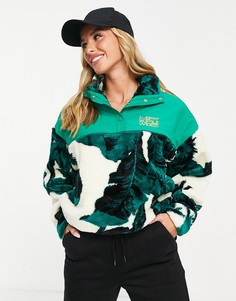 Свободный пуловер из флиса с воротником на молнии и пальмовым принтом Huf-Разноцветный
