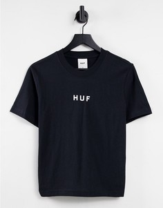 Свободная футболка с логотипом спереди Huf-Черный цвет