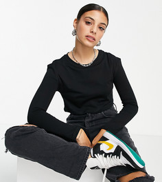 Черный базовый лонгслив Topshop Petite-Черный цвет
