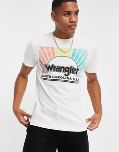 Футболка с радужным логотипом Wrangler-Белый