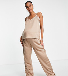 Атласные пижамные брюки цвета мокко Loungeable – Выбирай и комбинируй-Коричневый цвет