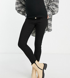 Черные джинсы скинни со вставкой поверх живота River Island Maternity Molly-Черный цвет
