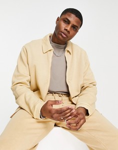 Окрашенная натуральными красителями куртка цвета сепии на молнии Reebok Classics-Коричневый цвет