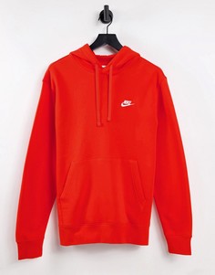 Худи оранжевого цвета Nike Club-Оранжевый цвет