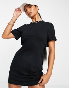 Черное платье-рубашка мини с открытой спиной ASOS DESIGN-Черный цвет