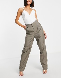 Классические брюки с завышенной талией от комплекта цвета хаки Gestuz Lee-Зеленый цвет