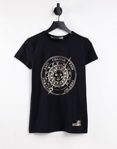 Черная футболка с логотипом в виде солнца Love Moschino-Черный цвет