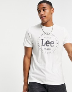Футболка с круглым вырезом и круглым логотипом Lee-Белый