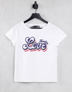 Белая футболка с логотипом Love Moschino-Белый