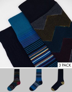 Набор из 3 пар носков темно-синего цвета в подарочной упаковке Ted Baker Navpack-Темно-синий