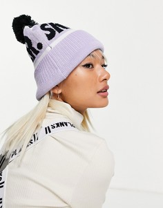Сиреневая шапка-бини с помпоном Planks Skier-Фиолетовый цвет
