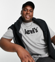 Серая футболка с логотипом Levis Big & Tall-Серый Levis®