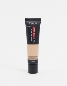 Матирующая тональная основа c SPF 18 LOreal Paris Infallible 24hr-Коричневый цвет Loreal