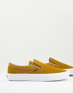 Плотные фактурные кеды-слипоны коричневого цвета Vans-Коричневый цвет