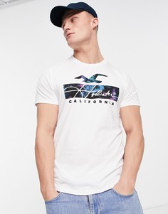 Белая футболка с логотипом в стиле тай-дай Hollister-Белый