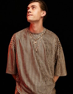 Oversized-футболка с монохромной фактурной отделкой ASOS DESIGN-Черный цвет