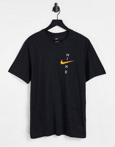 Темно-серая меланжевая футболка с принтом логотипа Nike Training-Серый