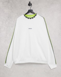 Белый свитшот с отделкой в рубчик adidas Originals