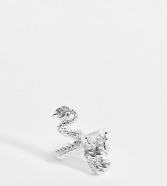 Серебряное кольцо с дизайном "драконы" ASOS DESIGN-Серебристый