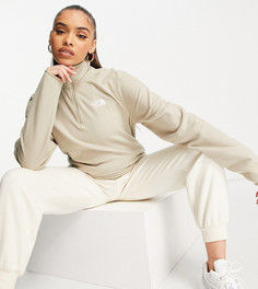 Бежевый флисовый свитшот с молнией 1/4 The North Face 100 Glacier – эксклюзивно для ASOS-Светло-бежевый цвет