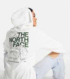 Белый худи с контурным принтом гор The North Face – эксклюзивно для ASOS