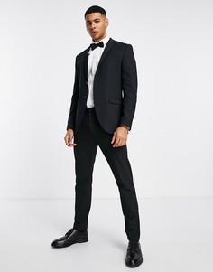 Черный узкий пиджак из эластичного материала с добавлением шерсти Jack & Jones Premium-Черный цвет