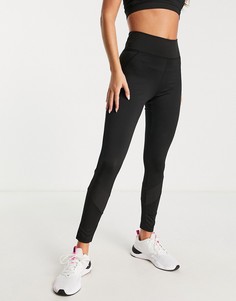 Черные леггинсы со вставкой из сетки Miss Selfridge Athleisure-Черный цвет